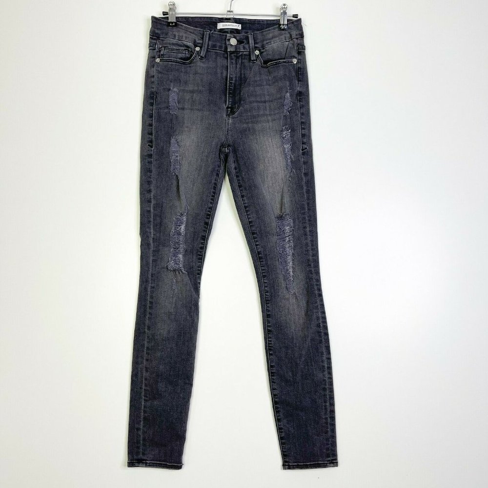 Good American Charcoal Wash High Rise Skinny Jeans